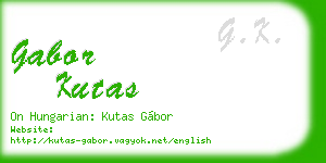 gabor kutas business card